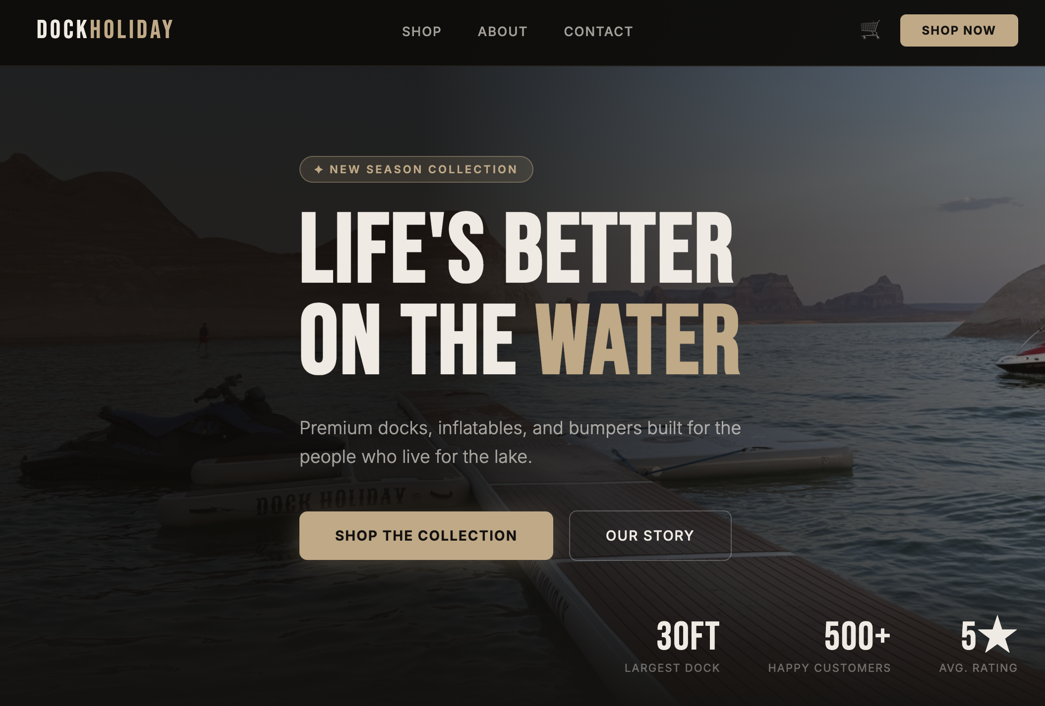 Dock Holiday website